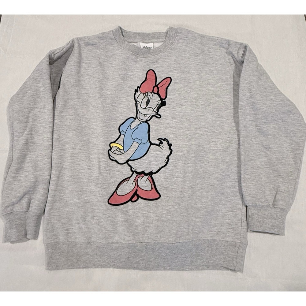 Disney Daisy Duck Pullover Sweater Size M Crew neck Gray